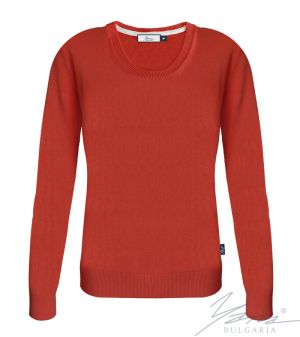 Дамски втален  пуловер "О" деколте червен
