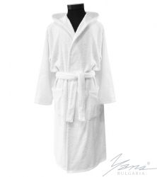 Bademantel mit Kapuze Rhyton weiß  360 gr/m2