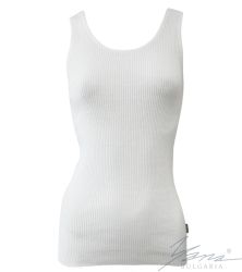 Damen-Tanktop aus elastischem Strick, weiß