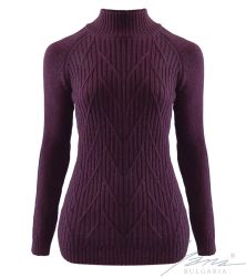 Damenpullover mit french Rollkragen, bordo
