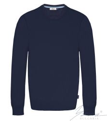 Herrenpullover, Rundausschnitt, lange Ärmel, dunkelblau