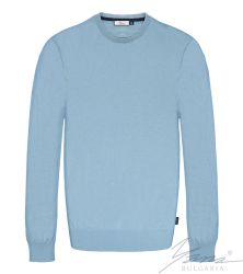 Herrenpullover, Rundausschnitt, lange Ärmel, hellblau