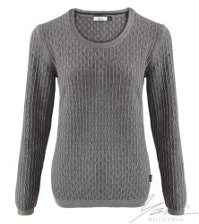 Damenpullover, Halssaum, grau / hellgrau