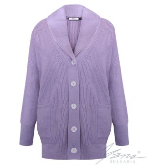 Damenpullover mit hohem Rollkragen lila