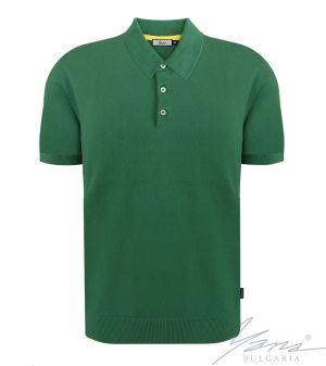 Men's polo collar shirt, short sleeves, grееn