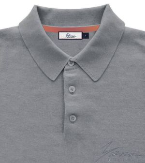 Men's polo collar shirt, short sleeves, gray